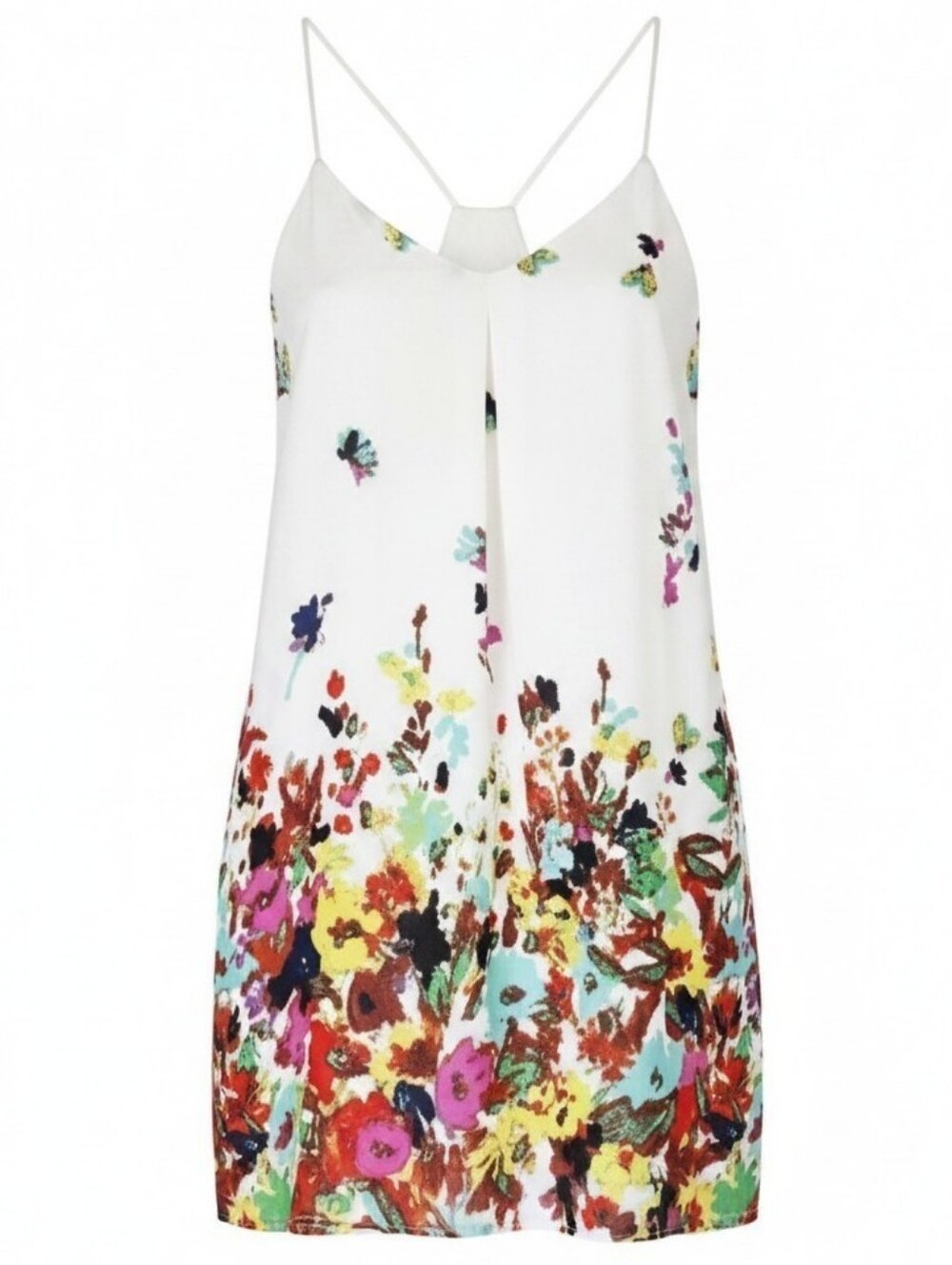 Newbury Custom USA Dress Abstract Vibrant Floral Spaghetti‑Strap Women’s Size M